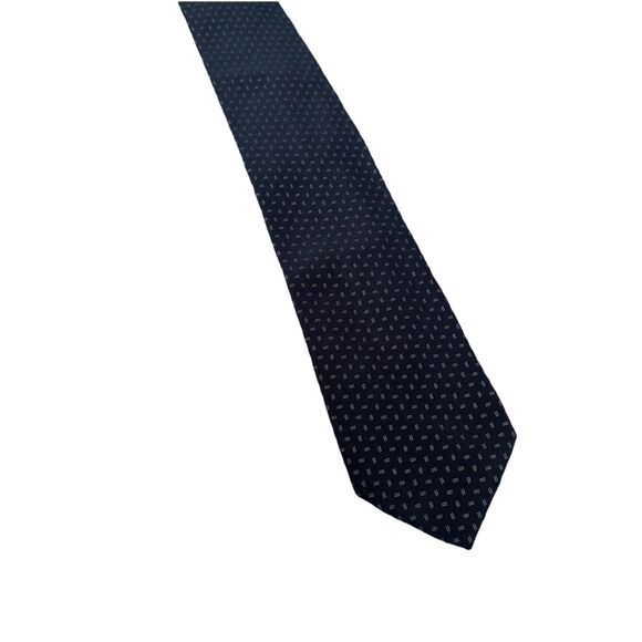 BRIONI Lux Essential Black Subtle Print Satin Necktie Silk TIE ITALY handmade - Picture 1 of 9